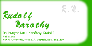 rudolf marothy business card