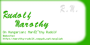 rudolf marothy business card